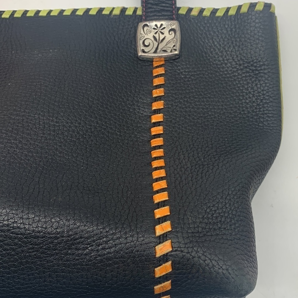 Brighton vintage Black Pebble Leather Small Tote. BP1610 - Picture 3 of 10